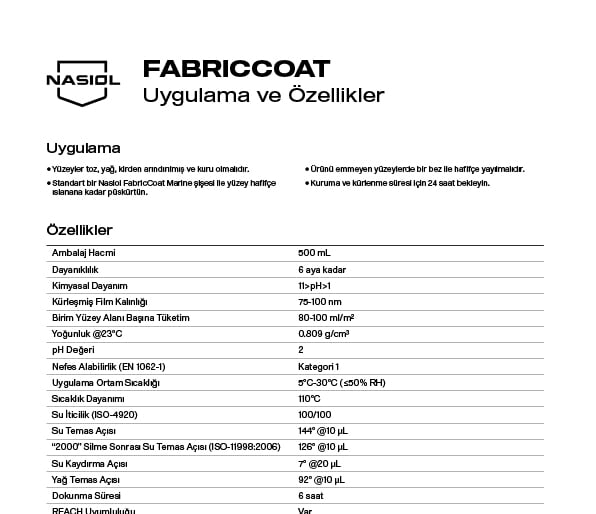 FABRIC COAT UYGULAMA VE ÖZELLİKLER