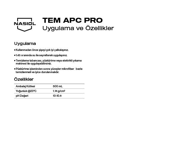 TEM APC Pro UYGULAMA VE ÖZELLİKLER